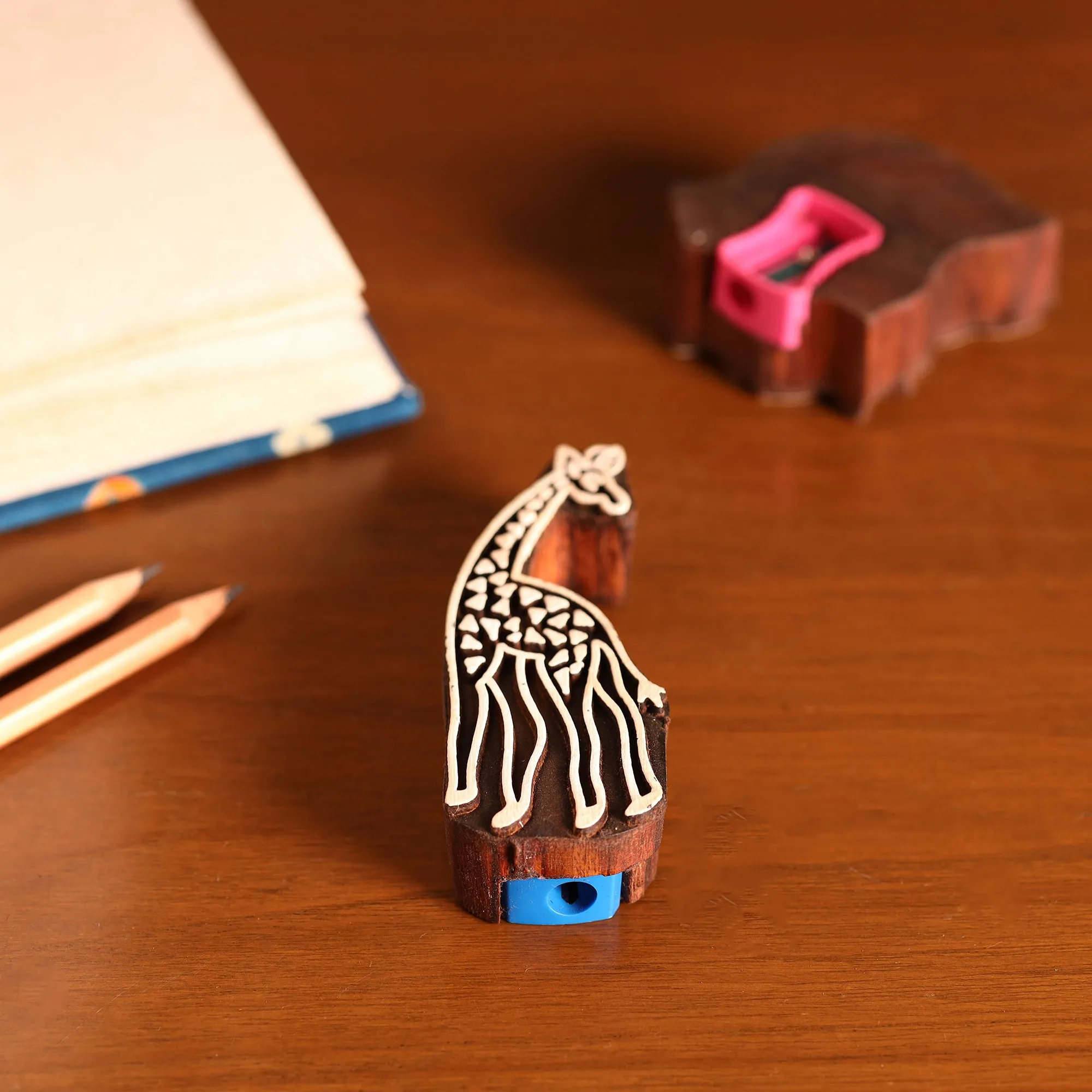 Giraffe - Hand Carved Sheesham Wood Block Sharpener