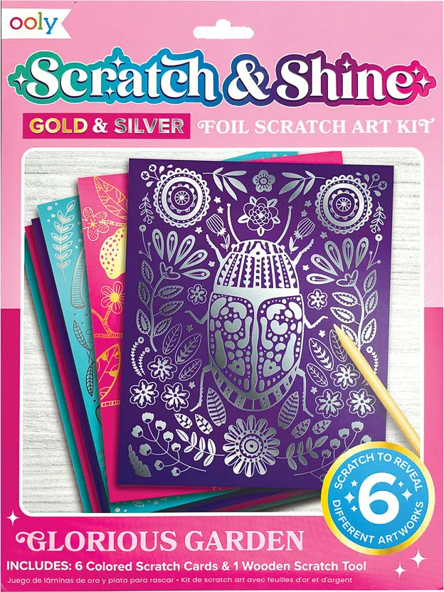 Glorious Garden Scratch & Shine Foil Scratch Art Kit