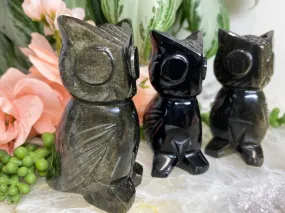 Gold Obsidian Owl Crystal