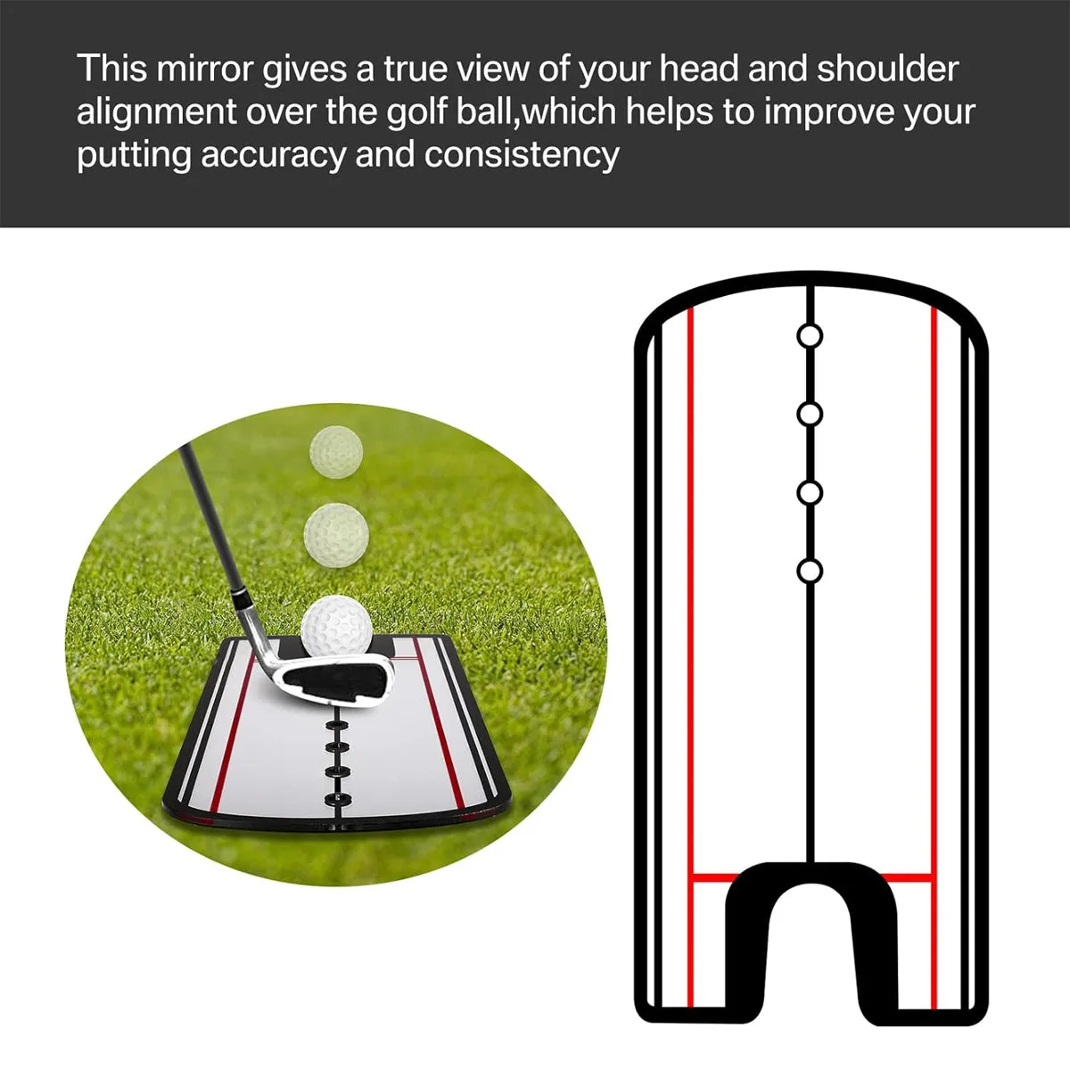 Golf Putting Mirror, Golf Alignment Mirror Training Aid Trainer