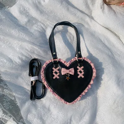 Gothic Cute Cross PU Heart Love Shoulder Messenger Bag