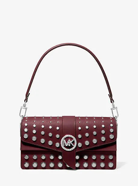 Greenwich Medium Studded Saffiano Leather Shoulder Bag | 55573