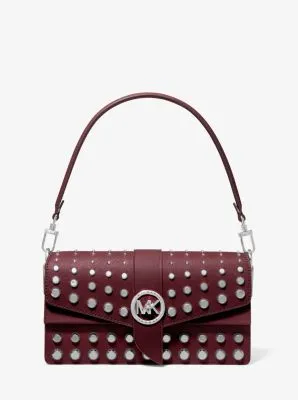 Greenwich Medium Studded Saffiano Leather Shoulder Bag | 55573