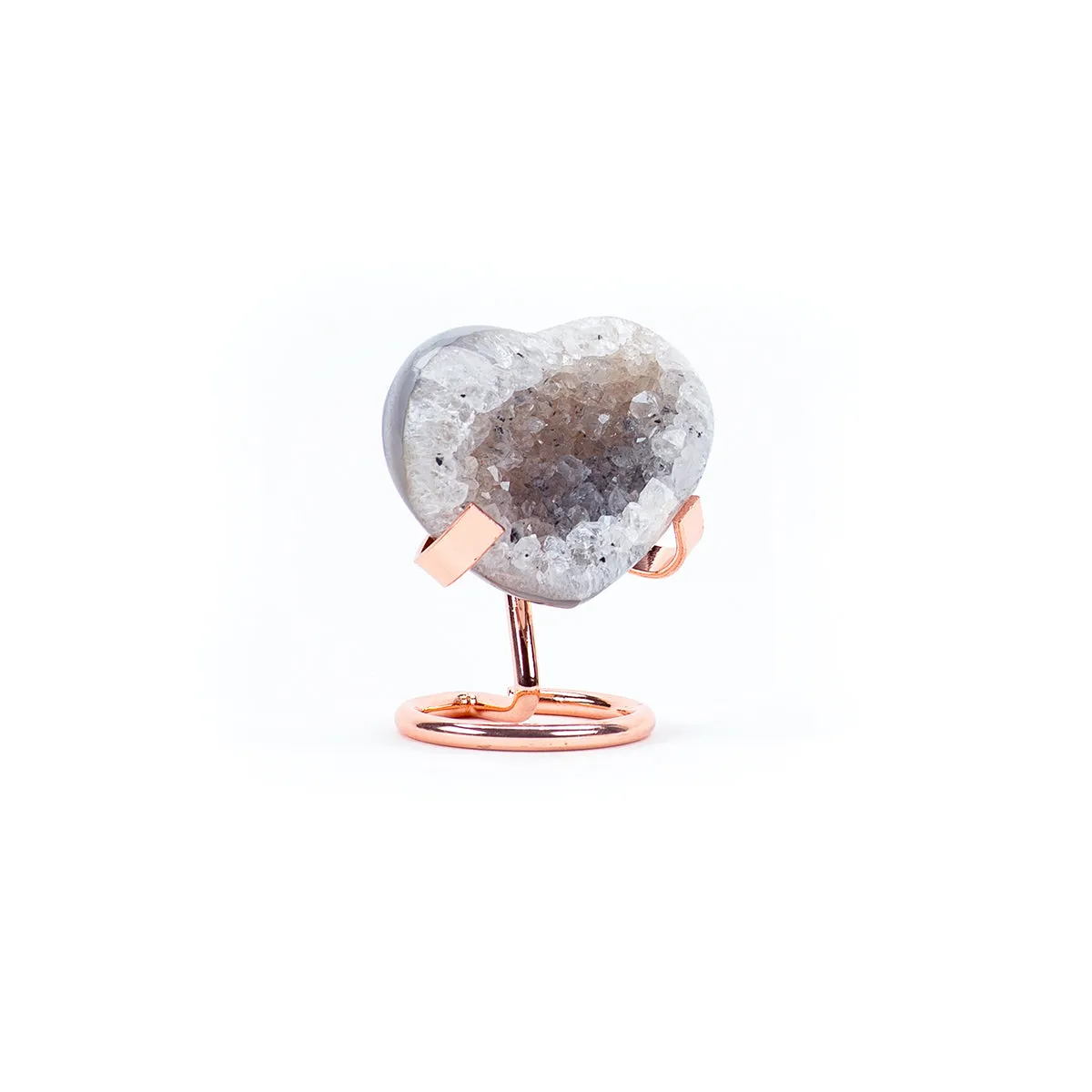 Grey Agate Druzy Heart