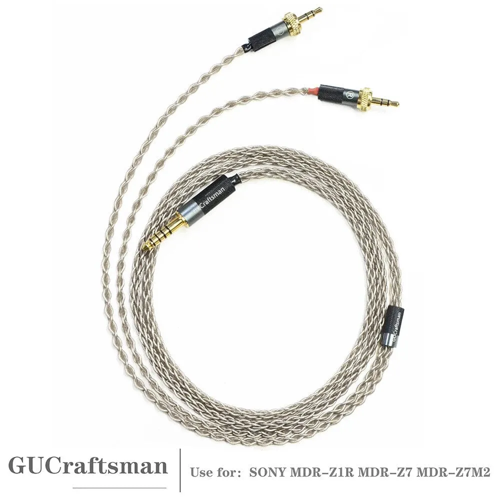 GUCraftsman 6N Silver Upgrade Cable for Sony MDR-Z1R MDR-Z7 MDR-Z7M2