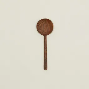 Hand Carved Walnut Large Round Spoon