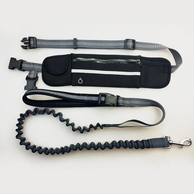 Handsfree Bungee Dog Leash with Waist Bag