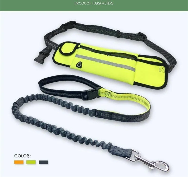 Handsfree Bungee Dog Leash with Waist Bag