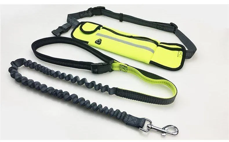 Handsfree Bungee Dog Leash with Waist Bag