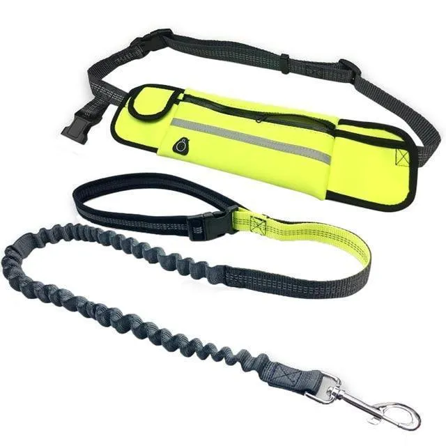 Handsfree Bungee Dog Leash with Waist Bag