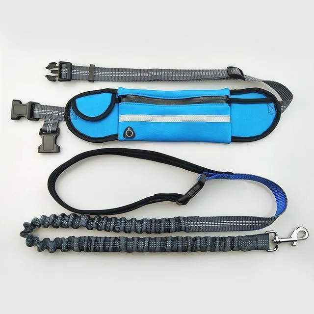 Handsfree Bungee Dog Leash with Waist Bag