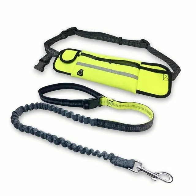 Handsfree Bungee Dog Leash with Waist Bag