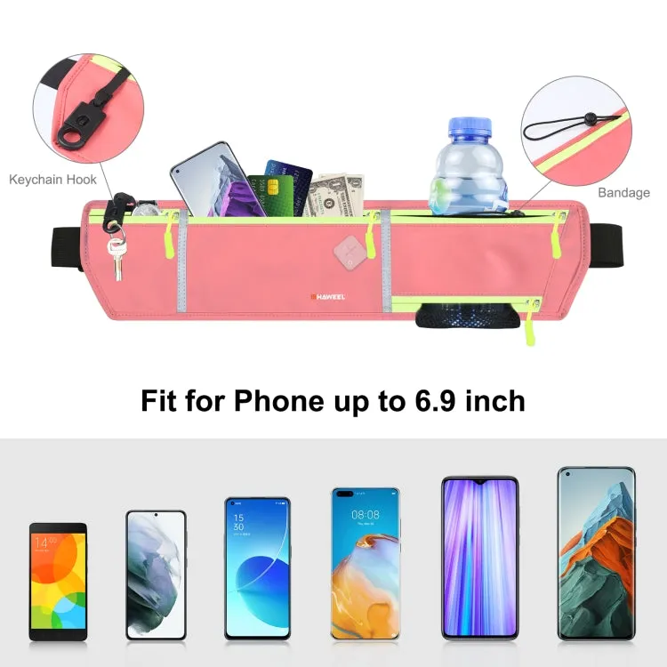 HAWEEL Running Belt Waist Fanny Pack Bag Sports Waterproof Waist Phone Pocket(Pink)