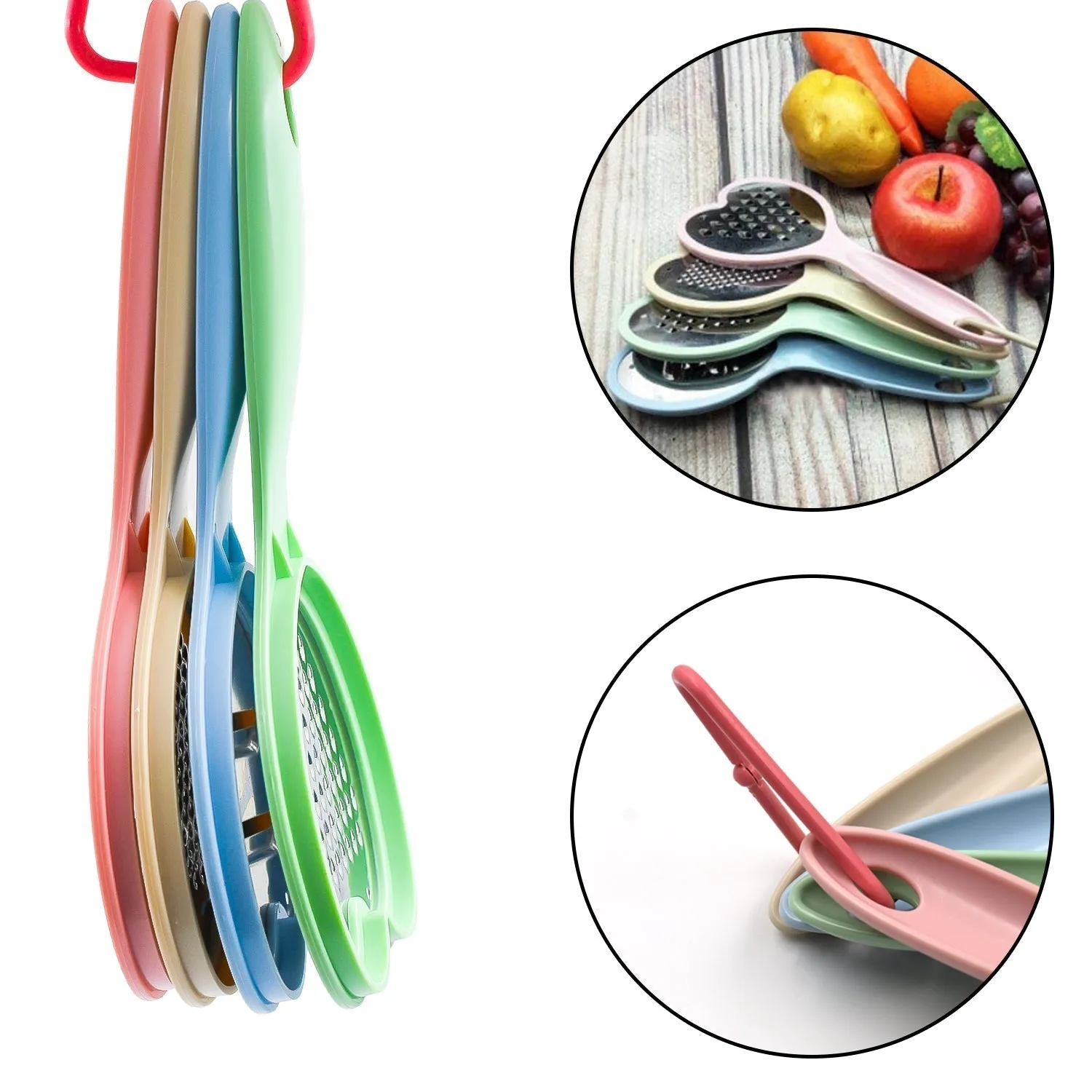 Heart Grater Set and Heart Grater Slicer Used Widely for Grating and Slicing of Fruits, Vegetables, Cheese Etc. Including All Kitchen Purposes.