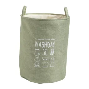 HOKIPO Folding Laundry Basket for Clothes, 43L - Green