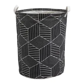 HOKIPO Folding Laundry Basket for Clothes - Large 43 LTR , Black