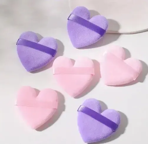 Huxia Beauty Heart-shaped Velvet Makeup Puff & Cotton Sponge