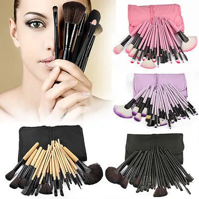 Iconic beauty 32pcs makeup brush set with free case