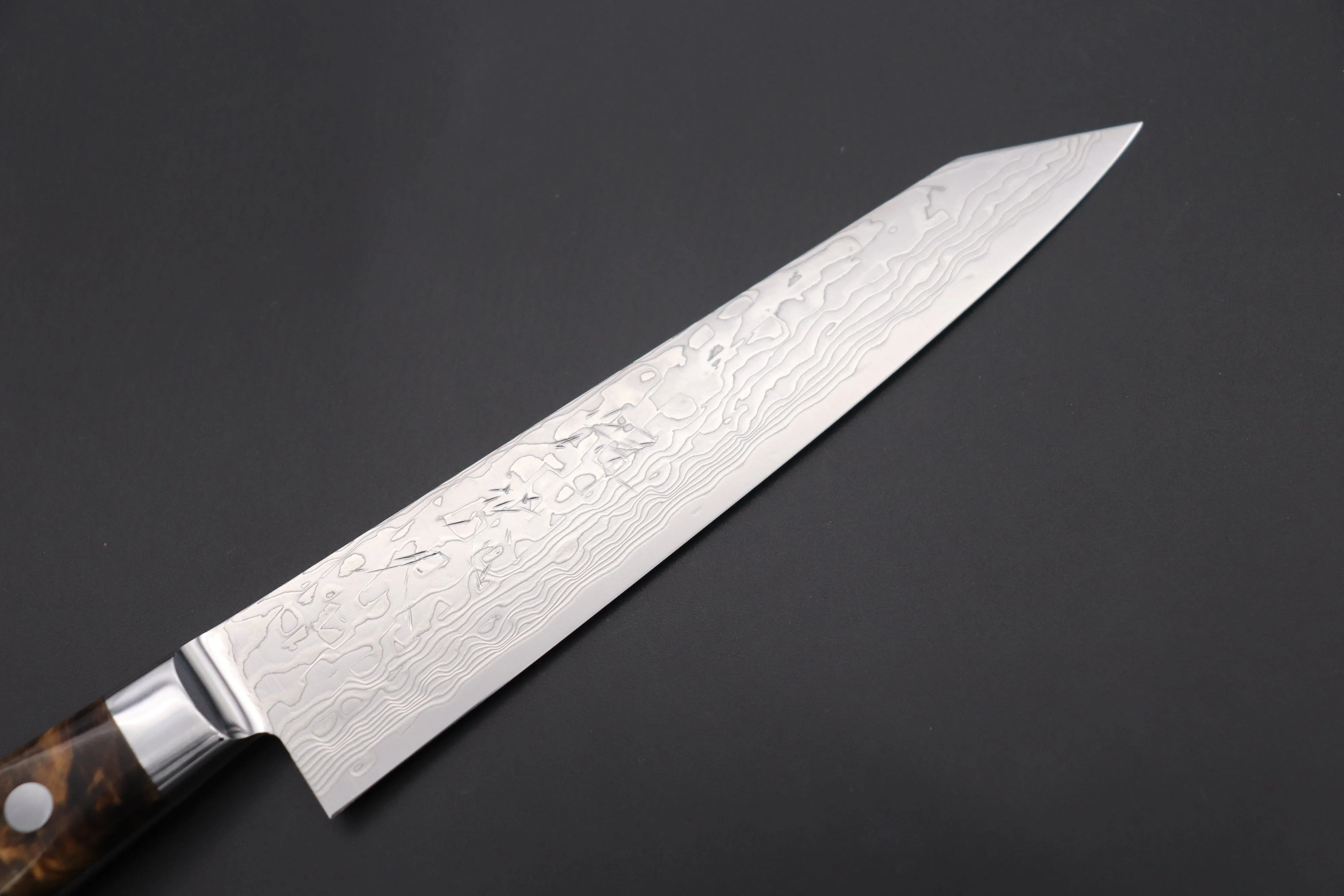 JCK Original Kagayaki Grand Canyon R-2 White & Silver Damascus Series GCYU-23 Kiritsuke Petty 145mm (5.7 Inch)