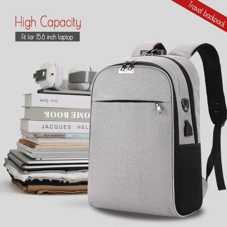 Laptop Backpack School Bags Anti-theft Travel Backpack with USB Charging Port(Grey)