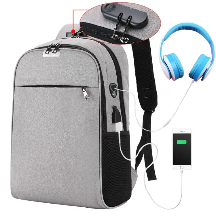 Laptop Backpack School Bags Anti-theft Travel Backpack with USB Charging Port(Grey)