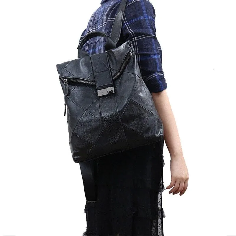 Large Capactiy Anti-theft Women's Leather Backpack For Daily Use