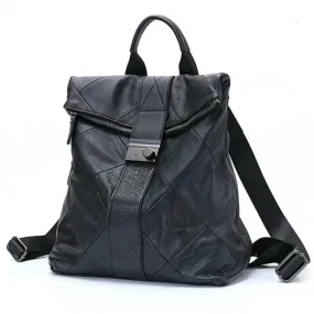 Large Capactiy Anti-theft Women's Leather Backpack For Daily Use