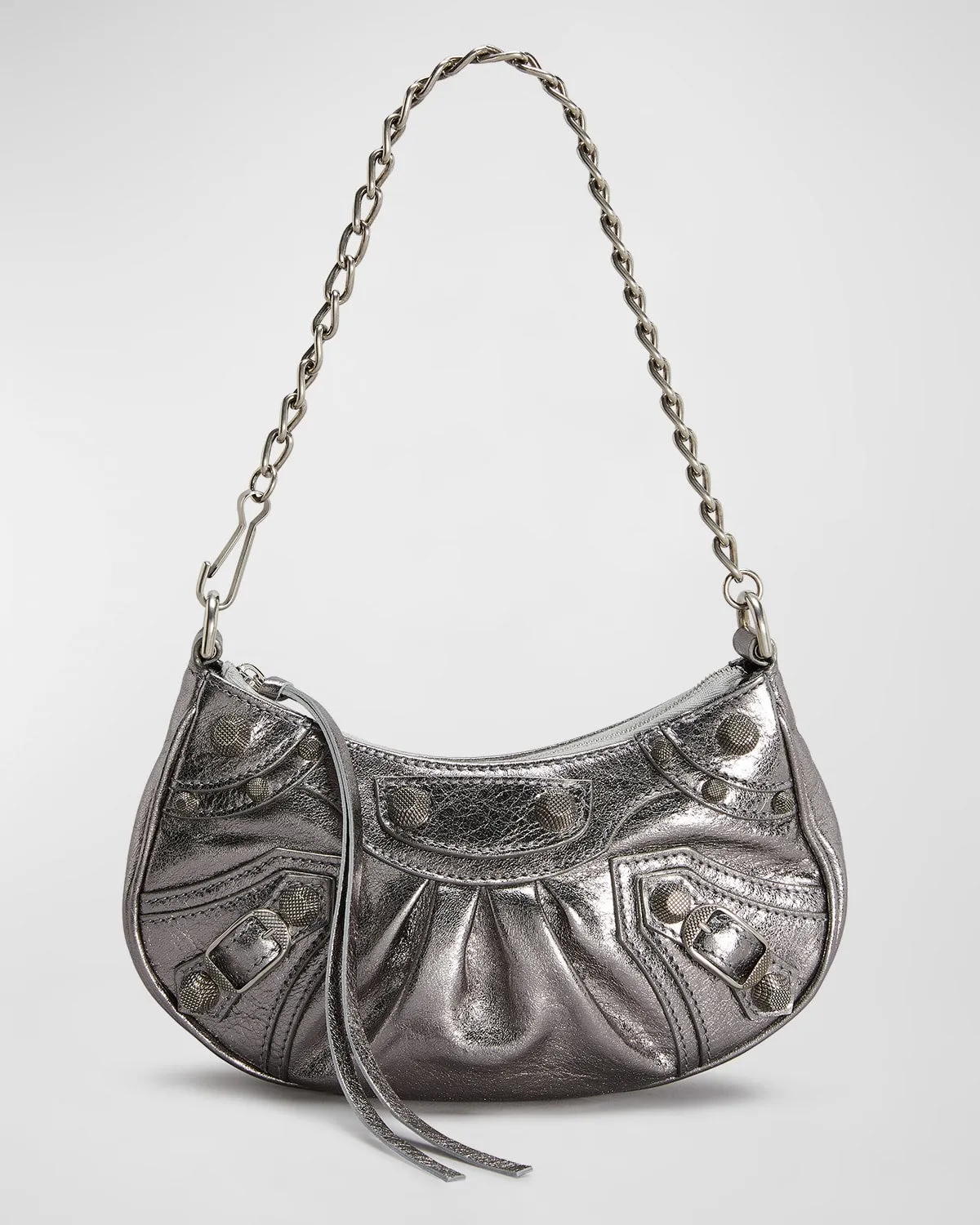 Le Cagole Mini Metallic Bag with Chain