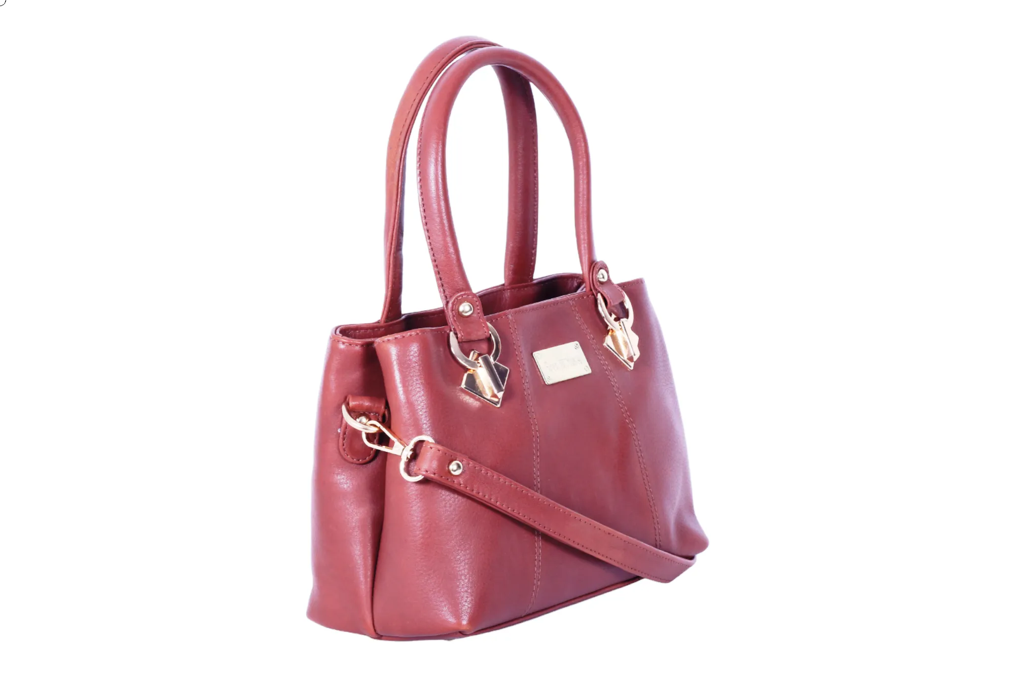 LEATHER HANDHELD BAG 37016 (BROWN)