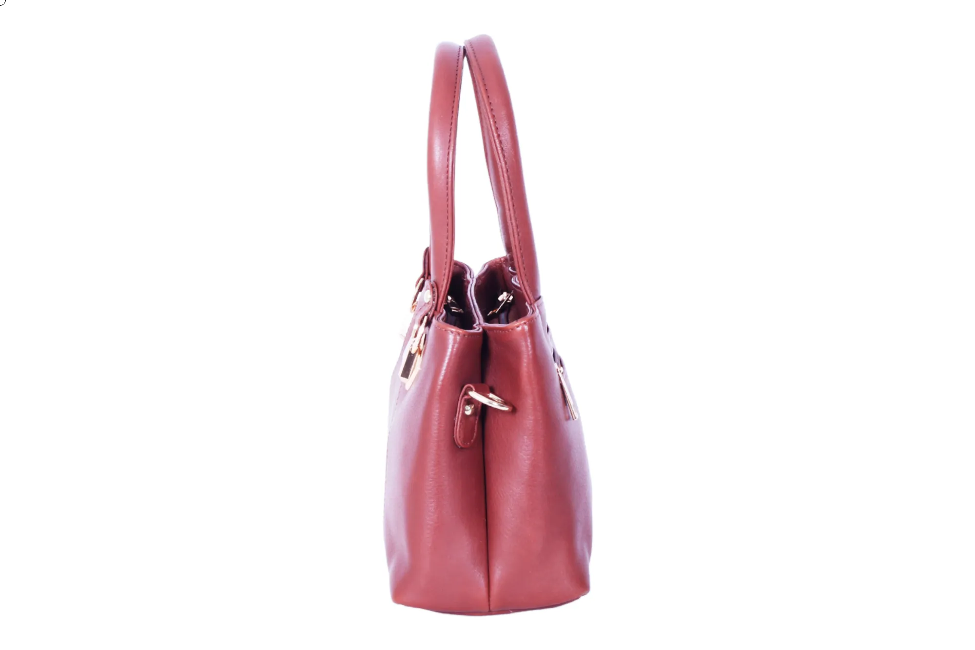 LEATHER HANDHELD BAG 37016 (BROWN)