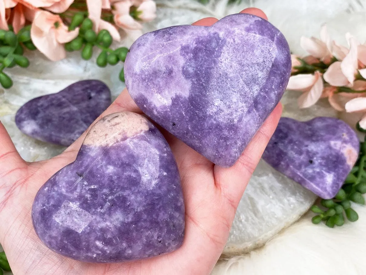 Lepidolite Hearts