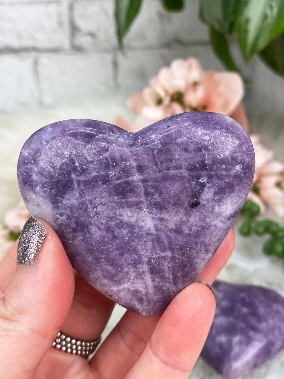 Lepidolite Hearts