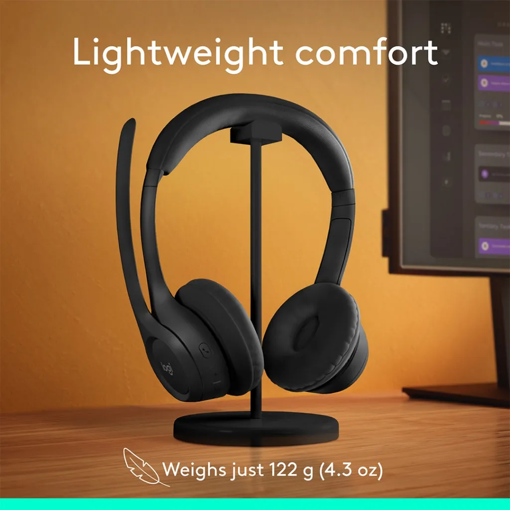 Logitech Zone 300 Wireless Bluetooth Headset With Noise-Canceling Microphone | Compatible with Windows, Mac, Chrome