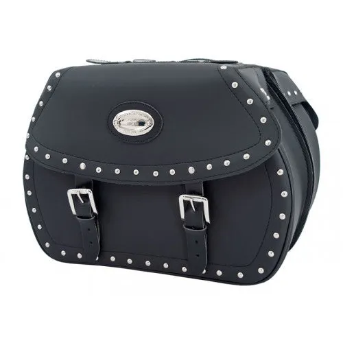 Longride Studded Iparex Saddlebags Black HC138A - 42 Liters