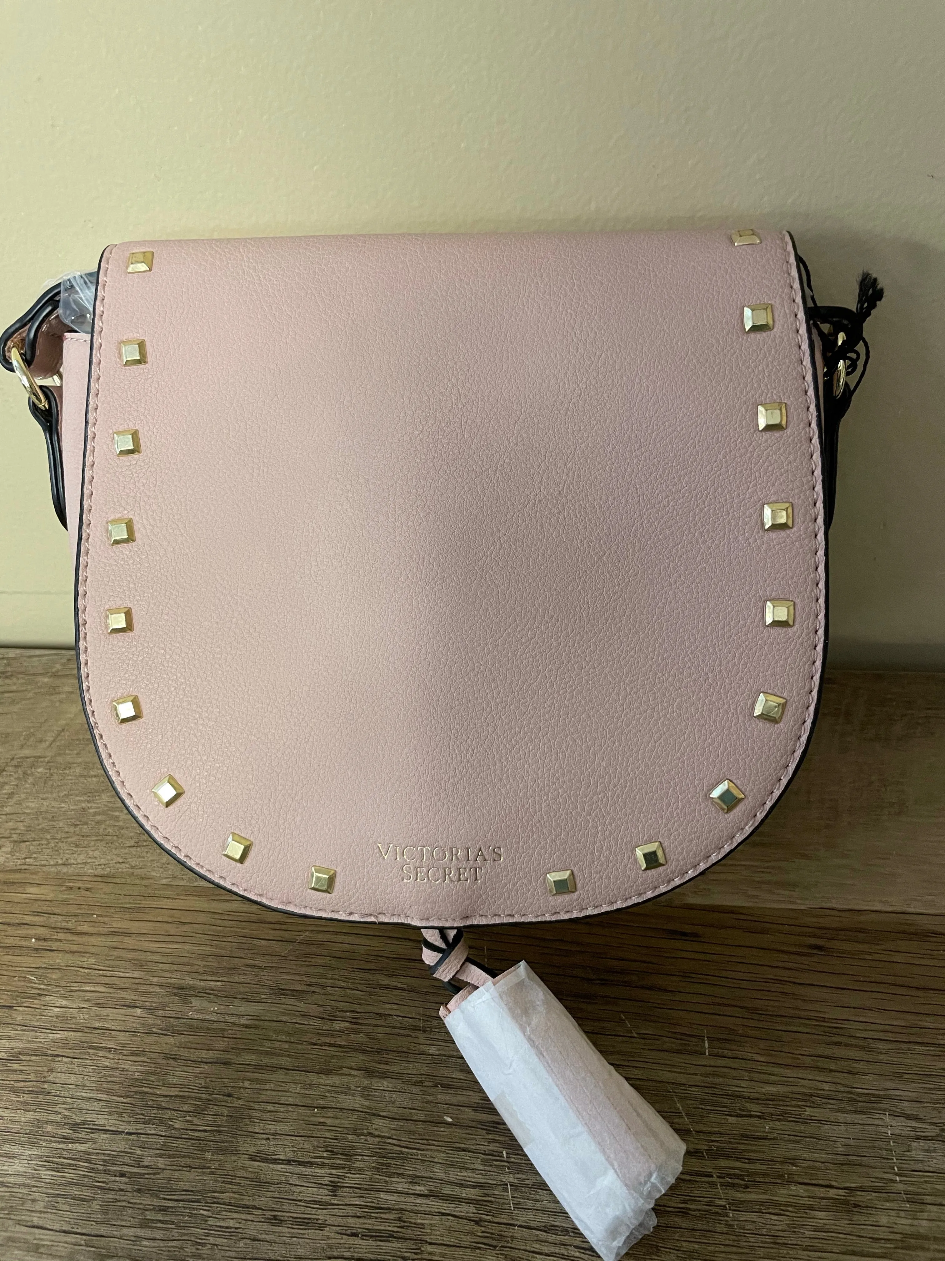 <€€ NEW Victoria's Secret Pink Studded Leather Handbag Crossbody Festival Bag Purse NWT