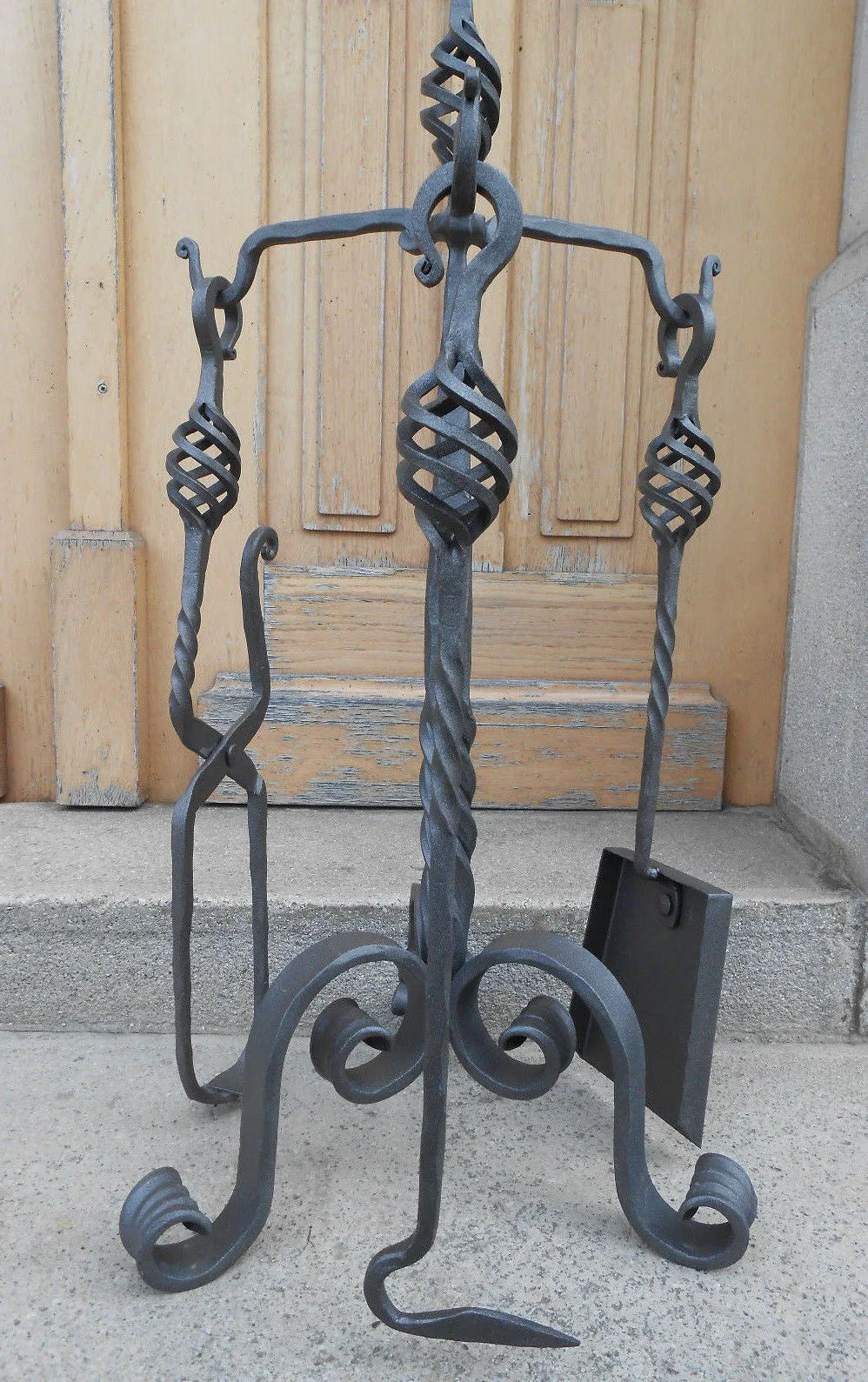 Luxury Hand Forged Fireplace Tools Set Handmade 4 Pieces Set 68cm