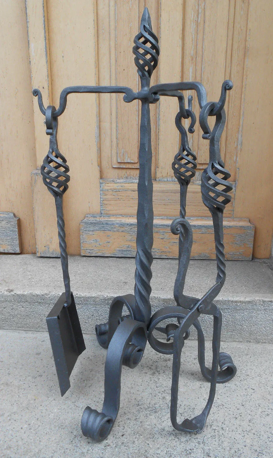 Luxury Hand Forged Fireplace Tools Set Handmade 4 Pieces Set 68cm