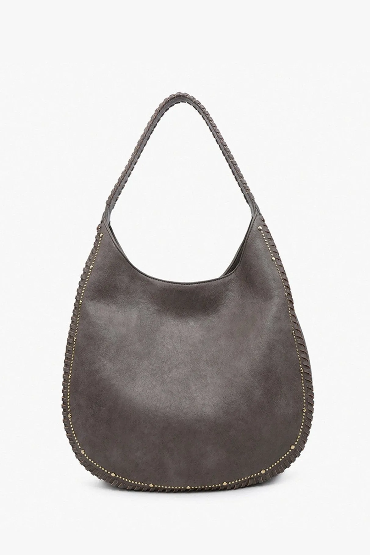 M2426 Leslie Studded Whipstitch Hobo Bag