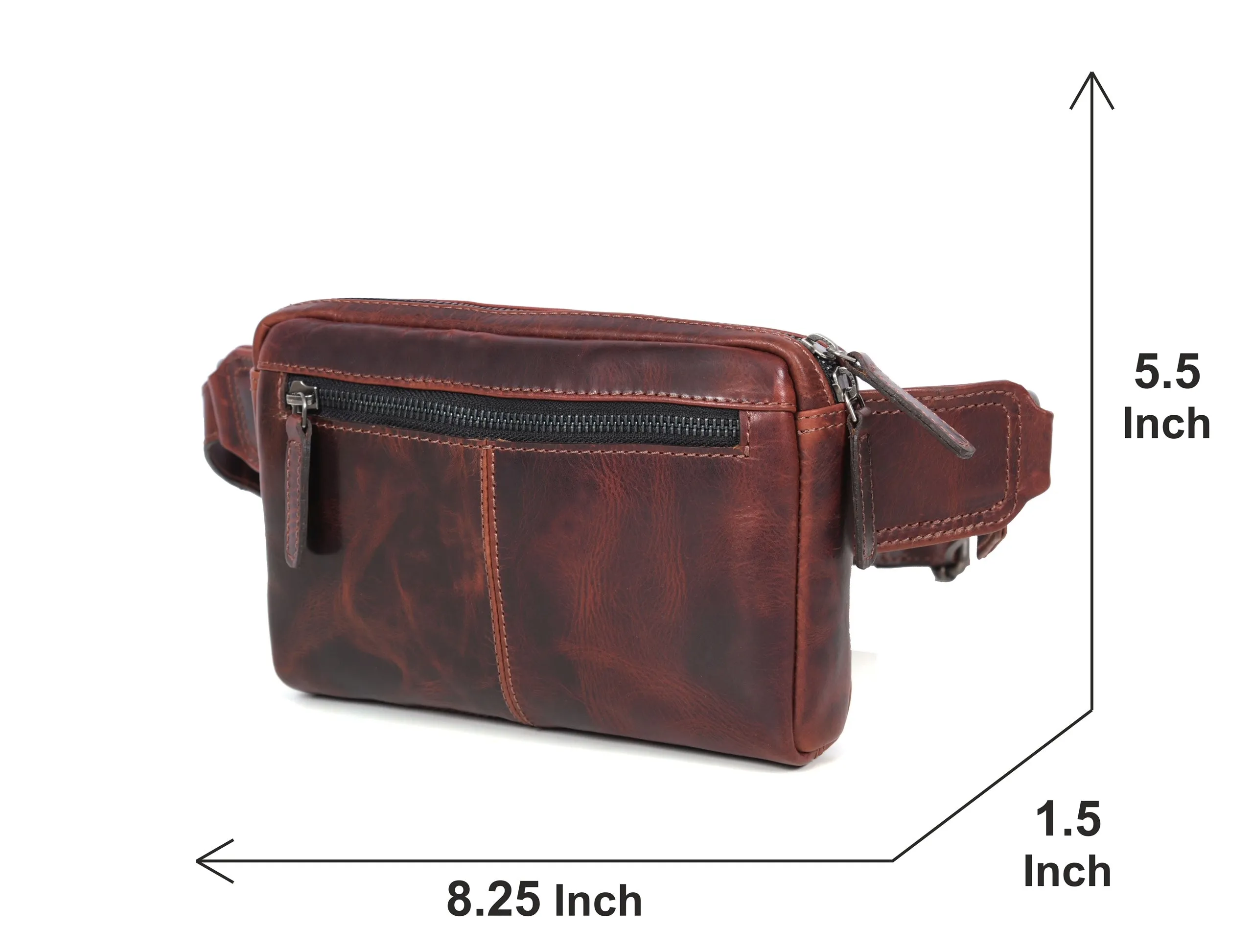 Manhattan - Leather Crossbody Fanny Bag