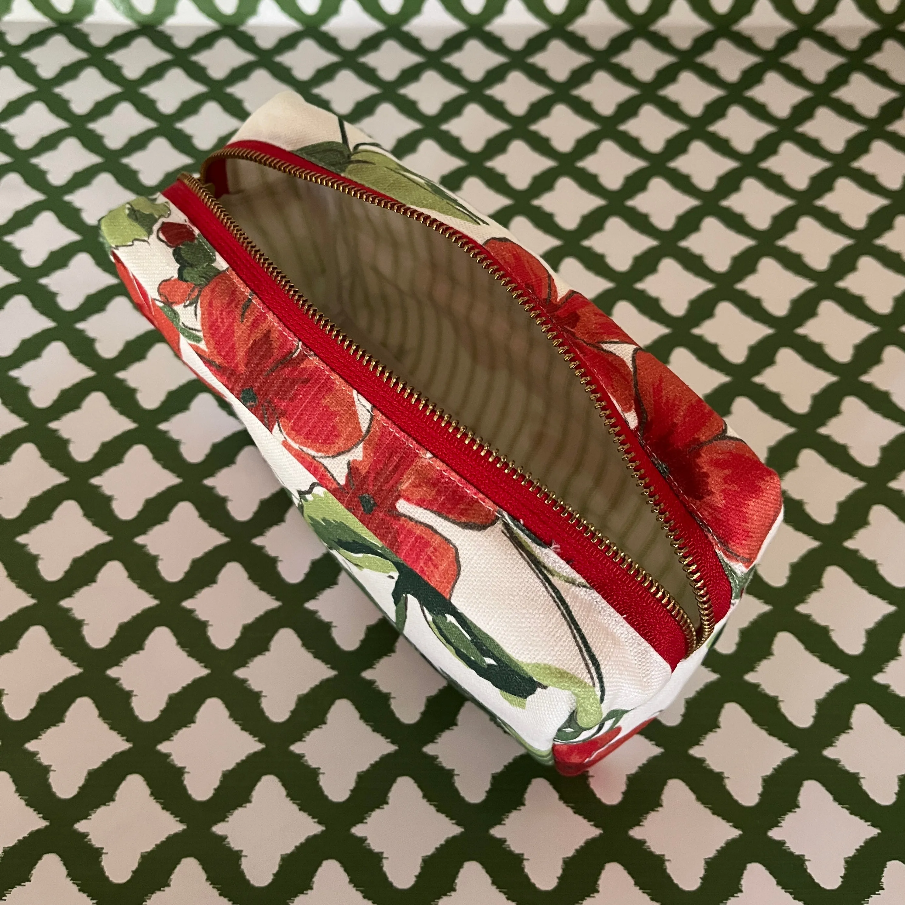 Medium Cottage Grove Geranium Red Toiletries Bag