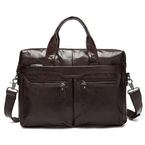 Men Cowhide Travel Shoulder Bag