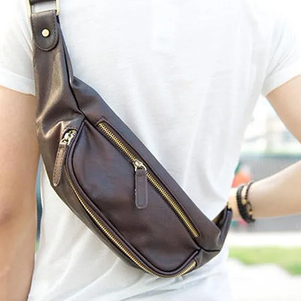 Men Large Capacity Waist Bag Chest Bag Crossbody Bag Fashion Outdoor