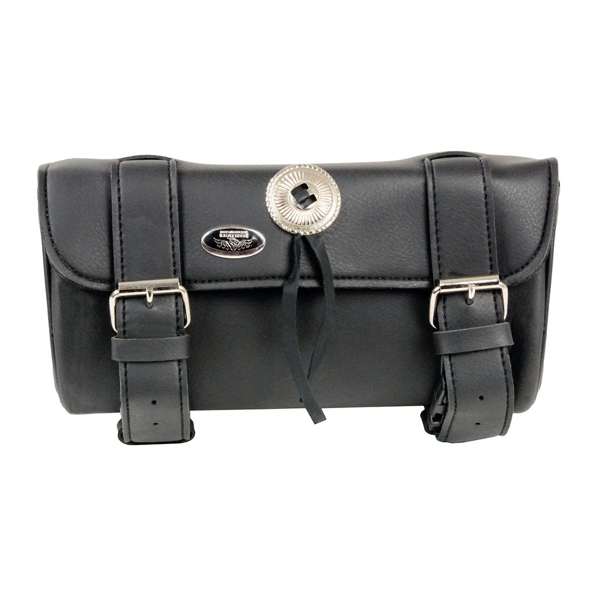 Milwaukee Leather SH62601 Black Small PVC Double Strap with Concho