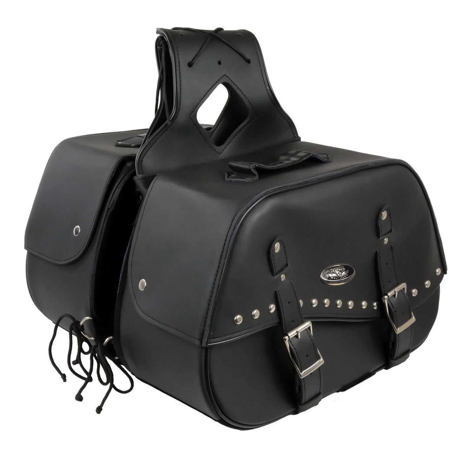 Milwaukee Leather SH655ZB Black Zip-Off Two Buckle Extended Lid