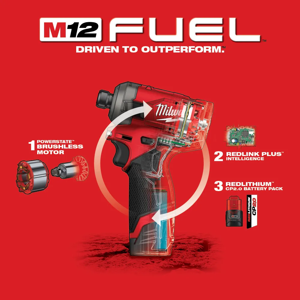 Milwaukee M12 FUEL SURGE 1/4" Hex Hydraulic Driver Kit