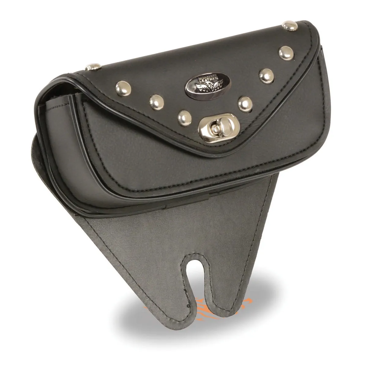 Milwaukee Performance SH67103 Black Small Single Pocket Studded Windshield Mount Bag with Turn Clasp