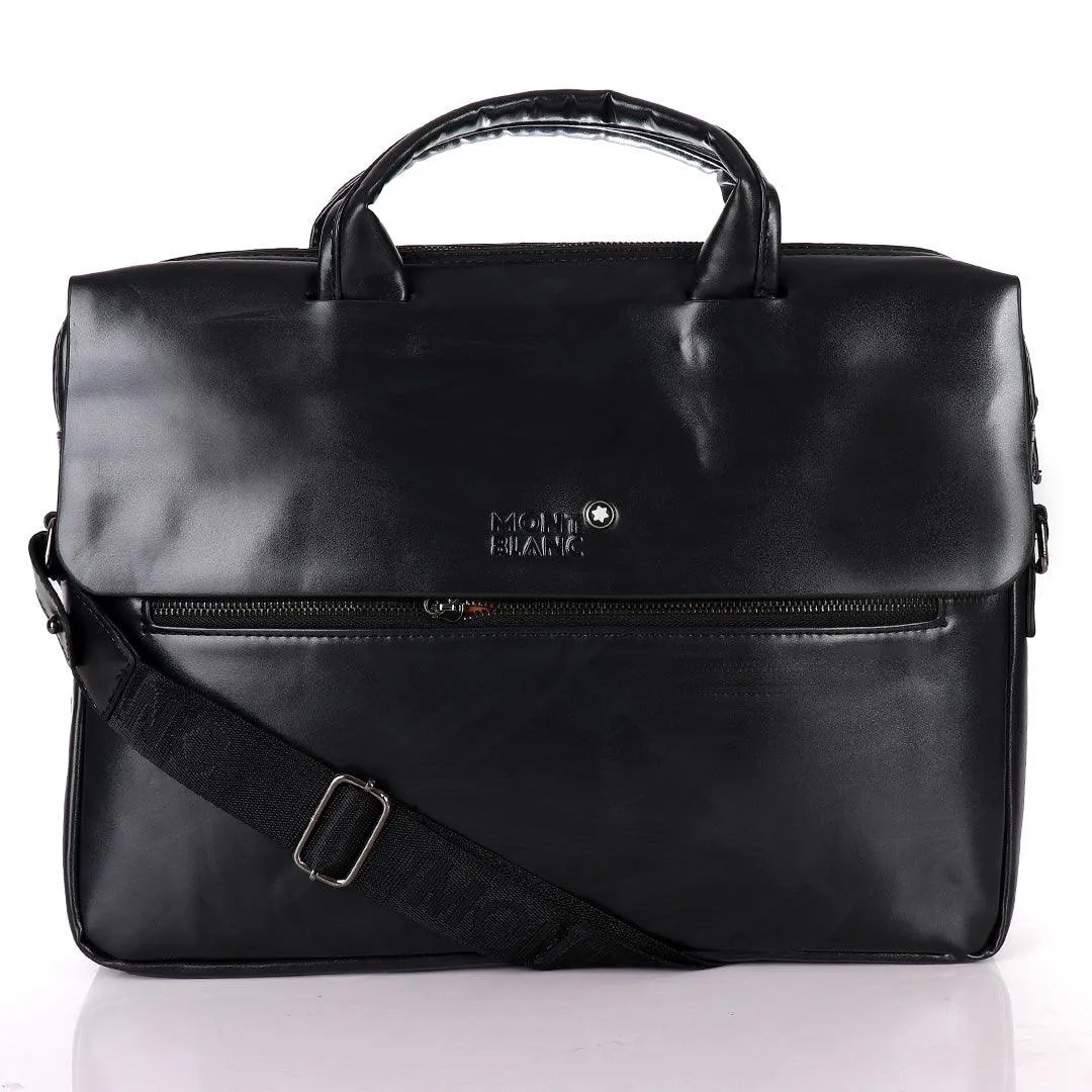 Mont Blanc Men's Formal Genuine Leather Bag- Black