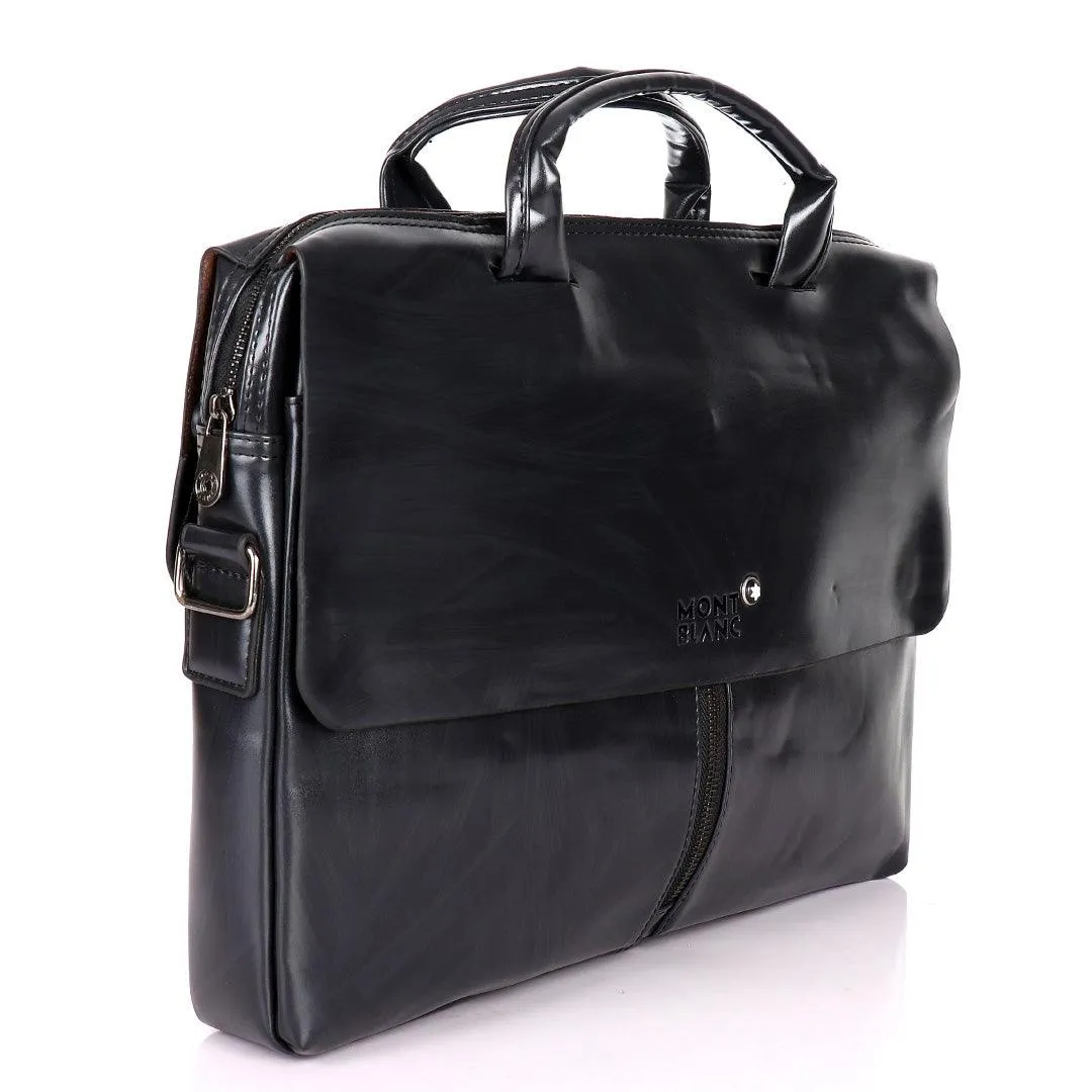 Mont Blanc Men's Formal Genuine Leather Bag- Black