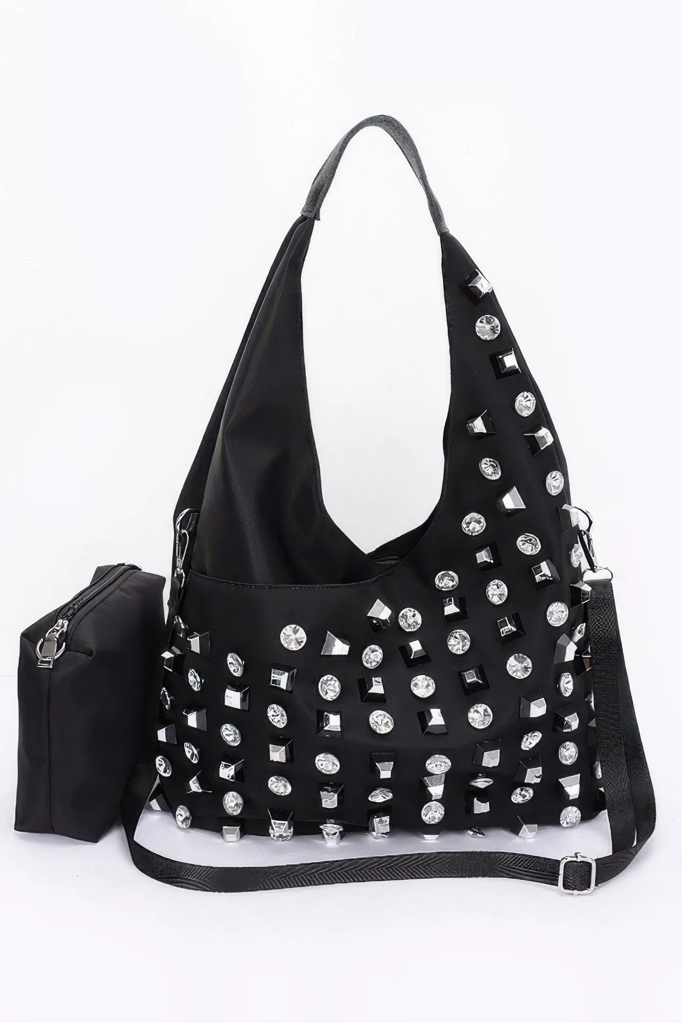 Multi Stone Studded Bindle Bag