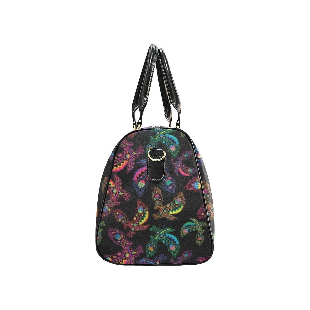 Neon Floral Eagles Waterproof Travel Bag/Small